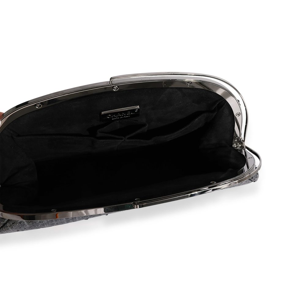 Chanel Gray Python Frame Clutch - Picture 4 of 7